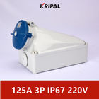 125A IP67 220V 3P IEC Standar Industri Wall Mounted Socket Tahan Air