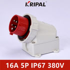 IEC 4 Pole IP67 380V 16A Industrial Wall Mounted Plug Tahan Air