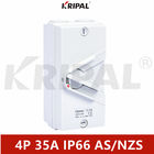 35A IP66 4P Waterproof Isolating Switch Standar Australia luar ruangan