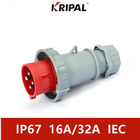 Tahan Air Tiga Fase 32A 4Pole IP67 Industrial Plug Standar IEC
