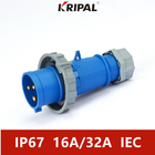 5P 16A Tiga Fase IP67 IEC Standard Industrial Plug Socket Tahan Debu