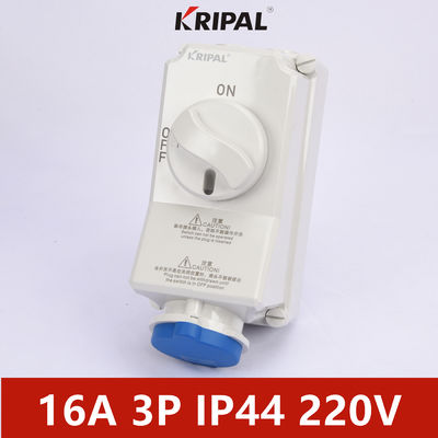 IP44 3P 16A 220V Soket Sakelar Interlock Mekanik Industri 6H