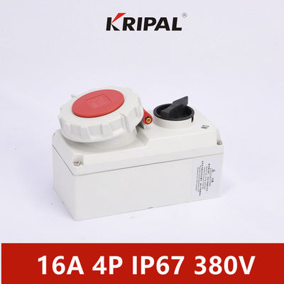 Soket Daya Interlock Mekanik Fase Tunggal IP67 380V 3P 4P 5P