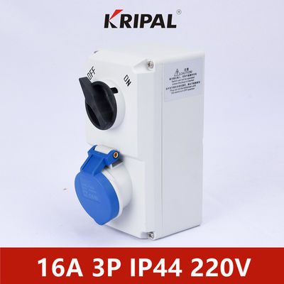 PC IP44 16A Saklar Soket Industri Dengan Interlock Mekanik