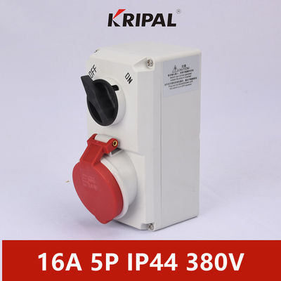 PC IP44 16A Saklar Soket Industri Dengan Interlock Mekanik