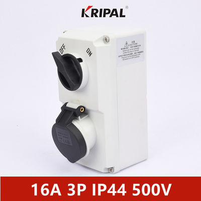 PC IP44 16A Saklar Soket Industri Dengan Interlock Mekanik