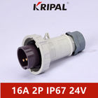 Fase Tunggal IP67 24V 16A Industri Tegangan Rendah Pria Plug Putih