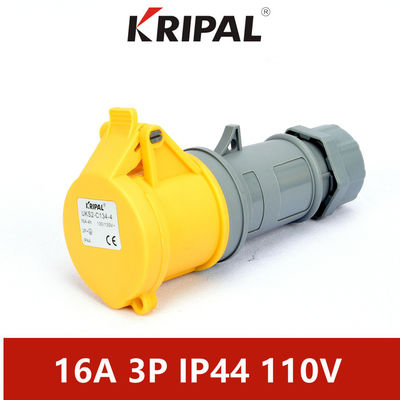 16 Amp 110V IP44 Konektor Fase Tunggal Tahan Air Standar IEC