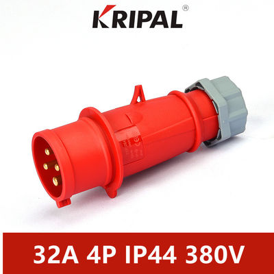 IP44 Steker Inverter Fase Industri Berkualitas Tinggi 32A 4 Tiang 380V