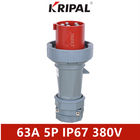 Tiga Fase 63A 380V IP67 IEC Standard Industrial Plugs Tahan Air