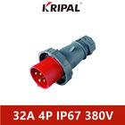 380V 16A 4 Pole Split Industrial Plugs Dengan IP67 Protection Grade