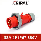 Dampproof 3h IP67 32A 4 Pin Plug Socket Untuk Pendingin Kontainer