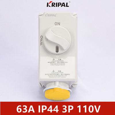 Soket Saklar Listrik Interlock IP44 63A 3P Fase Tunggal IEC