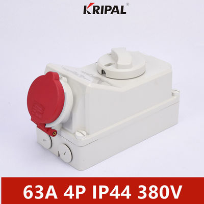 Soket Saklar Listrik Interlock IP44 63A 3P Fase Tunggal IEC