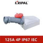 125A 380V IP67 Industrial Wall Mounted Socket Dengan standar Plug IEC